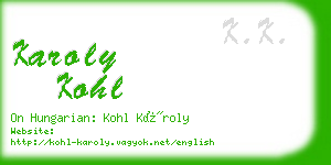 karoly kohl business card